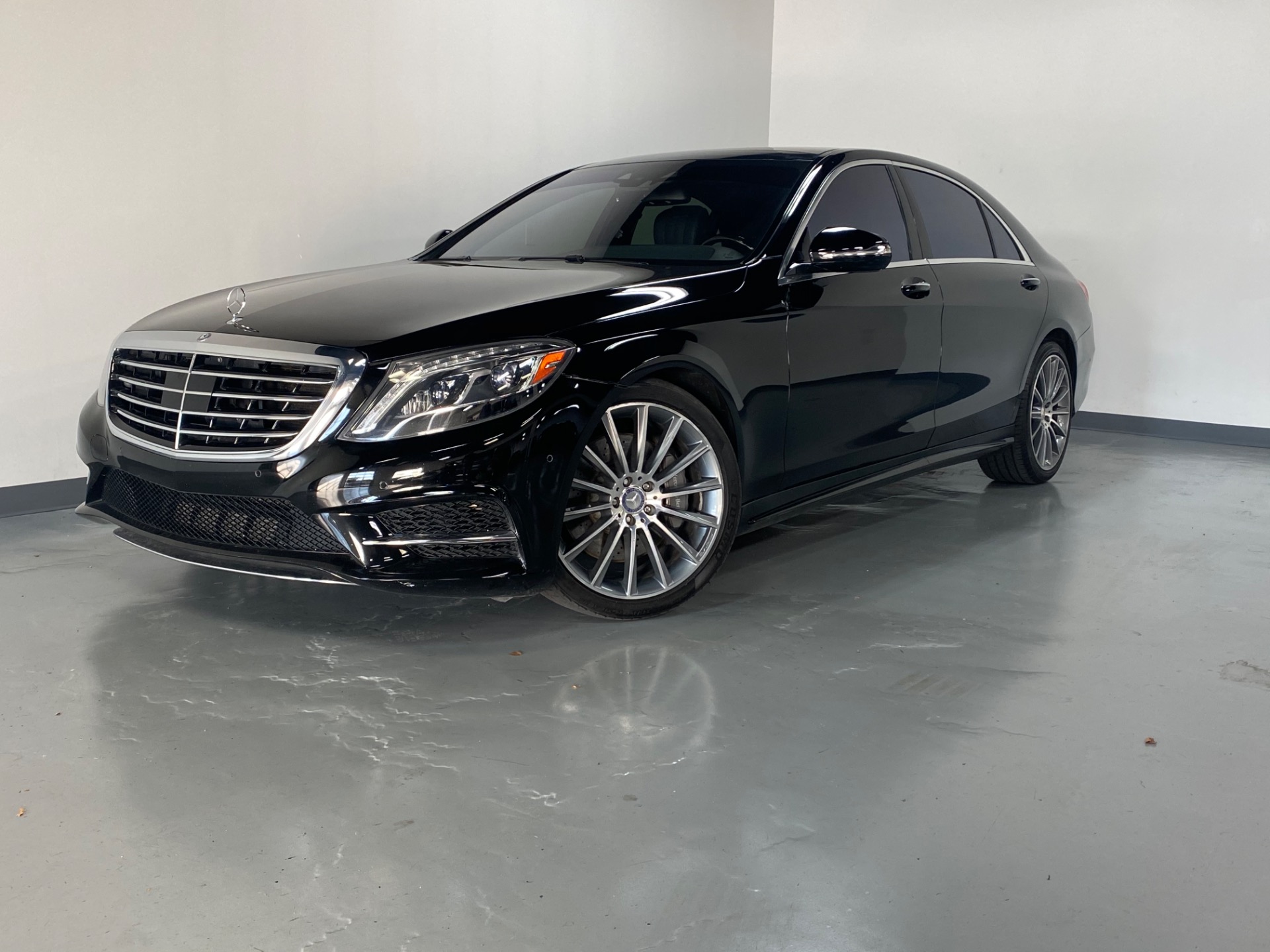 Black Mercedes-Benz S-Class sedan prepared for executive chauffeur service